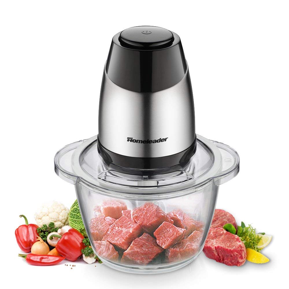 Electric Food Chopper,8-cup Food Processor By Homeleader,2l Bpa-free Glass Bowl Blender Grinder